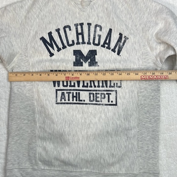 Michigan Wolverines Athletic Dept. crew neck long sleeve sweatshirt light gray S - Picture 4 of 7